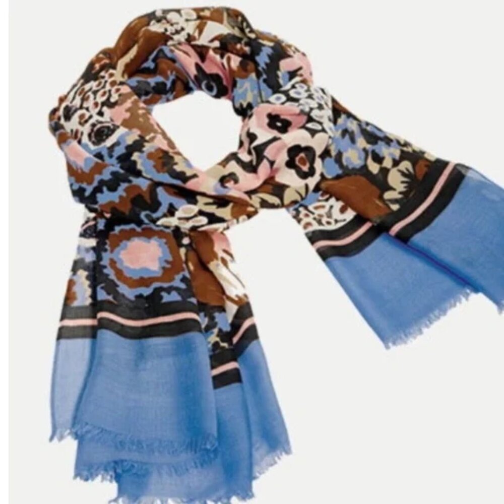 VERA BRADLEY SOFT FRINGE FLORAL SCARF SHAWL MADISON GARDEN BLUSH RAYON